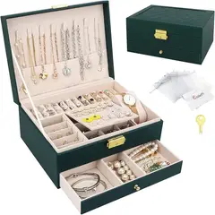 GENERICO - JOYERO MULTIFUNCIONAL, JOYERO 2 NIVELES DE GRAN CAPACIDAD