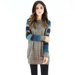 BAALATHKKO5 - Moda Playeras Mujer Camiseta De Manga Larga A Rayas