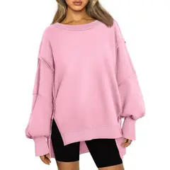 BLWOENS - Camiseta de manga larga de primavera y otoño para mujeres - Rosa