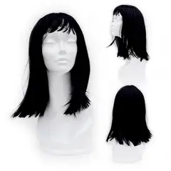 GENERICO - Peluca Artificial Semi Larga Recta Color Negro