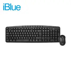 IBLUE - Media Combo 78873-BK Negro Teclado y Mouse USB Plug and Play
