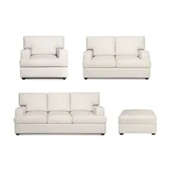 GENERICO - Juego de Sala Athina 3-2-1 + Banqueta Ivory