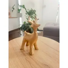 MAP DESIGN HOME - Adorno Reno Dorado Ceramica 10x12x23 cm