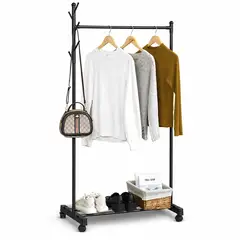 MINARI - Perchero Organizador Colgador de Ropa Carteras Negro V3 48P