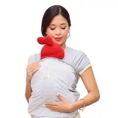 AIMAMA - Fular Pre Armado Gris con Rayas Blancas