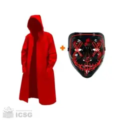 GENERICO - Capa Purga Halloween Talla L máscara LED