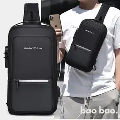 GENERICO - Morral Antirrobo Mochila Pechera para Hombre Bandolera Cruzada de Moda