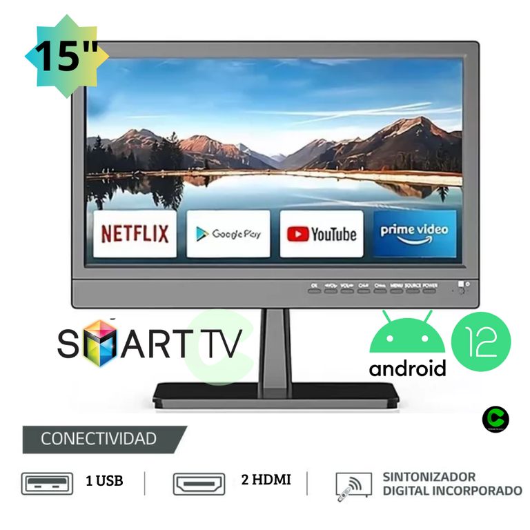 Televisor Yuntel YTV-15sdt Smart Tv Led 15 Wifi Android 12