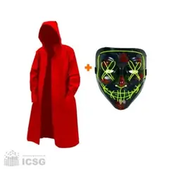 GENERICO - Capa Purga Halloween Talla L máscara LED