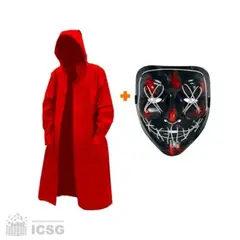 GENERICO - Capa Purga Halloween Talla L máscara LED