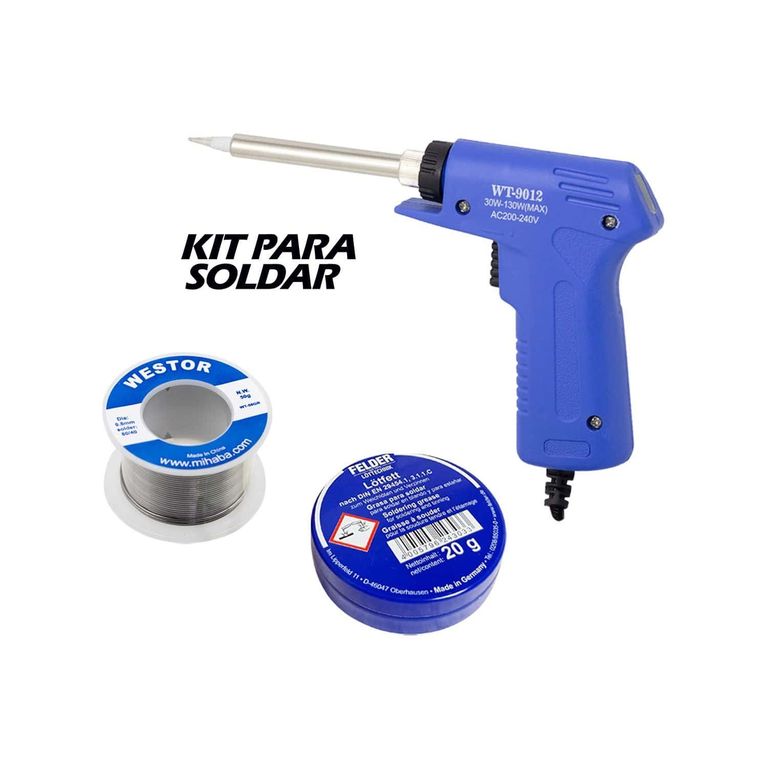 Kit Cautín + Pasta de Soldar + Soldadura MIHABA-WT9012-3