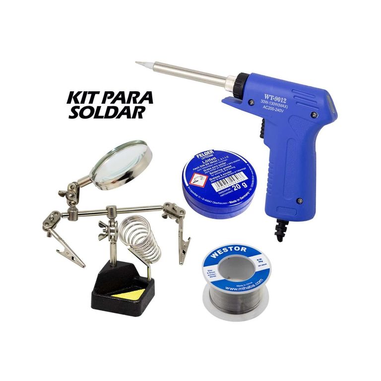 Kit Cautín + Soporte + Pasta + Estaño WT-9012-KIT4