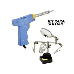 WESTOR - Kit Cautín + Soporte con Pinzas y Lupa WT-6372-KIT