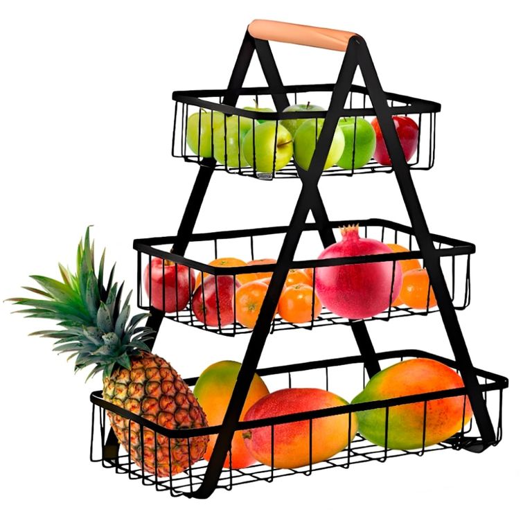 Organizador Frutero de Cocina Desmontable de 3 Niveles de Metal
