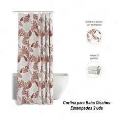 GENERICO - Cortina para Baño Diseños Estampados 2 uds