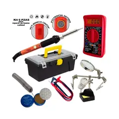WESTOR - Kit Multímetro + Soporte para cautín con pinzas y lupa + Cautín 3070W