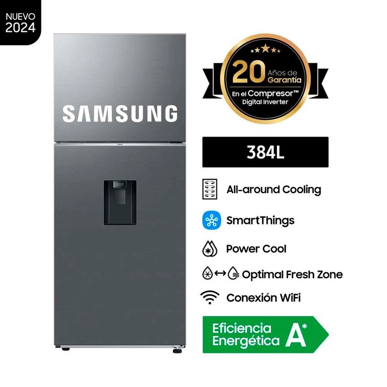 Refrigeradora Top Mount Freezer 384L RT38DG6730S9PE - SILVER
