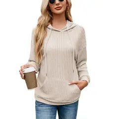 BLWOENS - Camiseta de manga larga de primavera y otoño para mujeres - Beige
