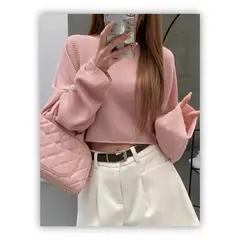 TAIS PRINCESS - Chompa casual rosa jovencitas holgado mangas largas