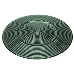 GENERICO - Plato base de vidrio color verde 33 cm de alta calidad