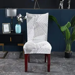 GENERICO - Funda de Sillas Pack 6und Fondo Blanco Con Rayas