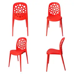 ARKIMUEBLES - Silla de polipropileno modelo Sabrina rojo - set x 4 sillas