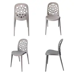 ARKIMUEBLES - Silla de polipropileno modelo Sabrina gris - set x 4 sillas