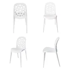 ARKIMUEBLES - Silla de polipropileno modelo Sabrina blanco - set 4 sillas