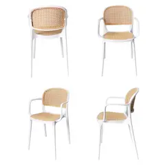 ARKIMUEBLES - Silla de polipropileno modelo Adriana blanco - set x 4 sillas