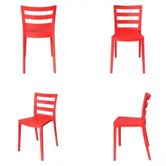 ARKIMUEBLES - Silla de polipropileno modelo Antonella rojo - set x 4 sillas