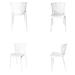 ARKIMUEBLES - Silla de polipropileno modelo Florence blanco - set x 4 sillas