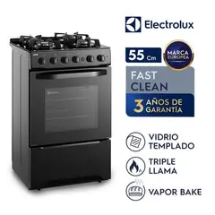 ELECTROLUX - Cocina Freestading Gas 4 Quemadores Triple Llama Grill 55cm FE4GPR
