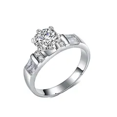 LA TIENDA 88 JOYAS Y ACCESORIOS - La Tienda 88 - Anillo De Compromiso Amor Mujer Bañado Oro 18k - Blanco