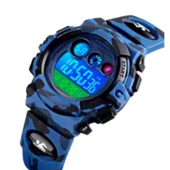 SKMEI - Reloj 1547 original camuflado con luces para niños