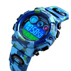 SKMEI - Reloj 1547 original camuflado con luces para niños
