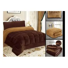 GENERICO - EDREDÓN PIEL DE ANGEL CON REVERSO CARNERITO KING MARRÓN