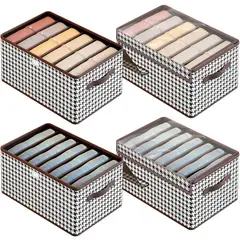 GENERICO - 4 Pcs Organizador Plegable De Ropa con Tapa y Divisiones