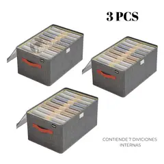 GENERICO - 3 Pcs Caja De Almacenamiento De Ropa Organizadoras Plegable Con Tapa y Divisiones