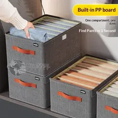 GENERICO - 4 Pcs Organizador Plegable De Ropa con Tapa y divisiones - Caja De Almacenamiento