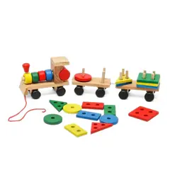 GENERICO - Tren Madera Didáctico Encaje Figuras Geométricas