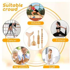 GENERICO - Set Masajeador Moldeador Corporal Drenaje Linfático Maderoterápia