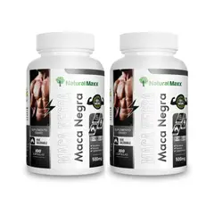 GENERICO - Maca Negra 100 Cápsulas Pack 2 Frascos Natural Maxx