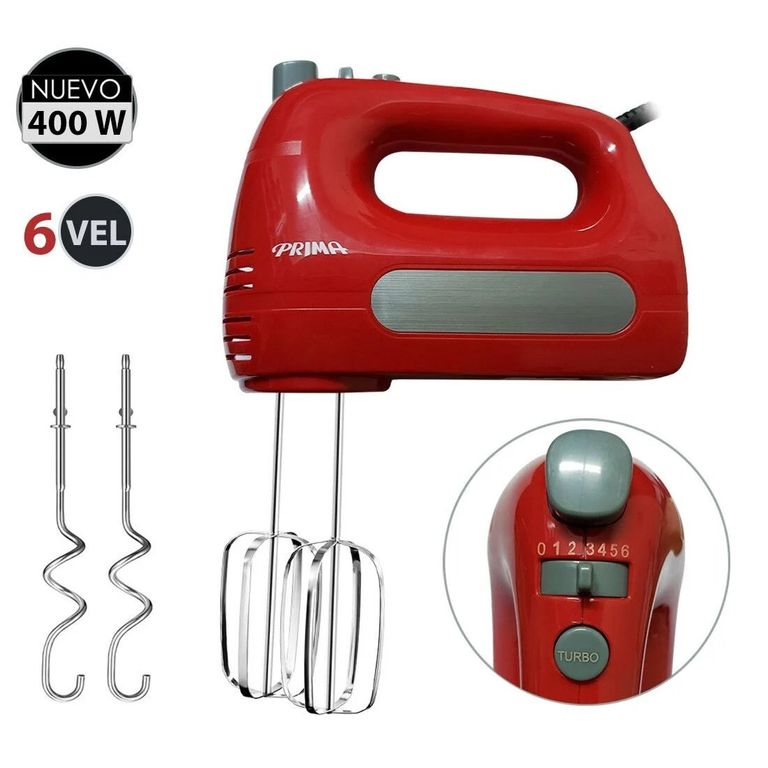 Batidora HM9105E-GSR de Mano 400 Watts Rojo