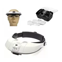 GENERICO - Lupa Visera de cabeza Con Luz Led y 5 Medidas de Aumento