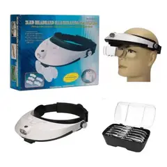 GENERICO - Lupa cabeza Visera de Con Luz Led y 5 Medidas de Aumento