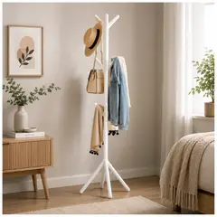 INSPIRA MARKET - Perchero de pie Estante Organizador Colgador Multifuncional Blanco