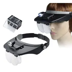 GENERICO - Lupa De Cabeza Con Luz Led Con Medidas Intercambiables