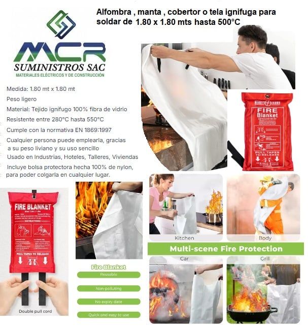 Manta Contra Incendios Hogar Manta De Emergencia Cocina hasta 500grad