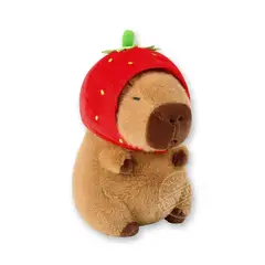 GENERICO - PELUCHE CAPIBARA CON GORRITO DE FRESA 20CM