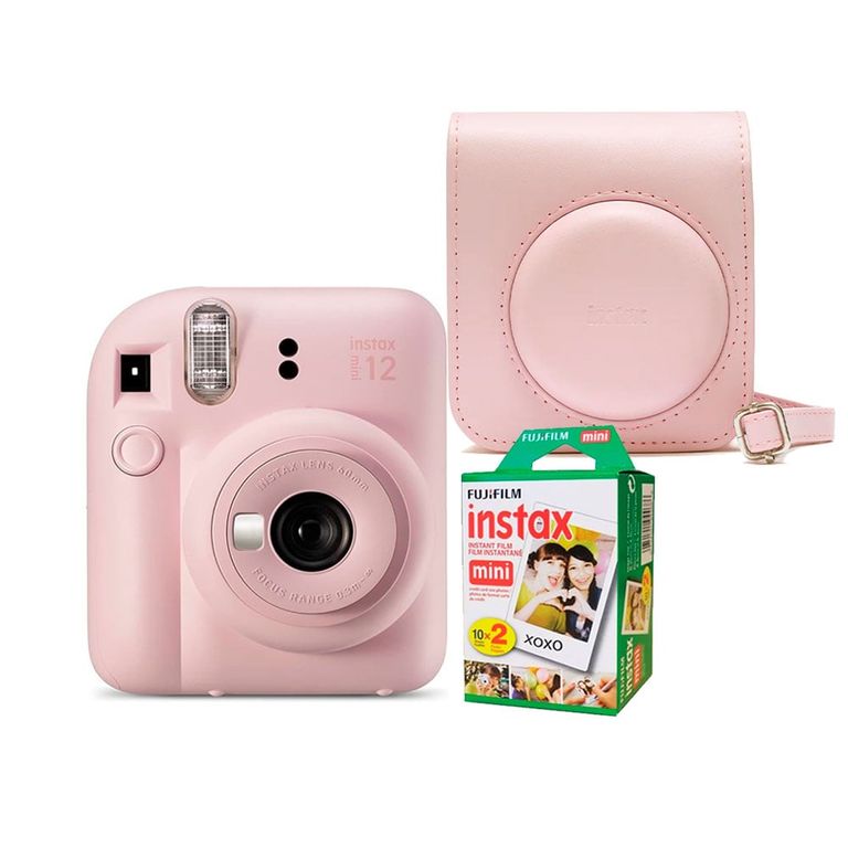 Camara Instax Mini 12 Rosado+Estuche12+Peliculax20